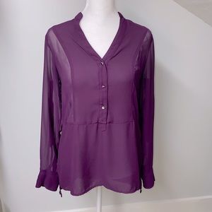 EXPRESS Semi-sheer Purple Blouse